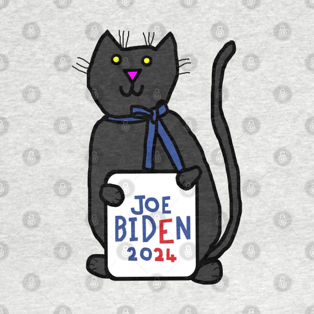 Cute Cat with Joe Biden 2024 Sign by ellenhenryart